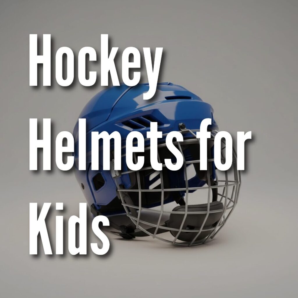 Youth hockey helmet on a clean neutral background with soft lighting.